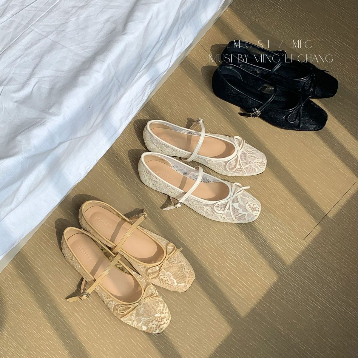 French flat ballet style girl mesh lace shoes women's shoes 2025 new spring gentle evening shoes women