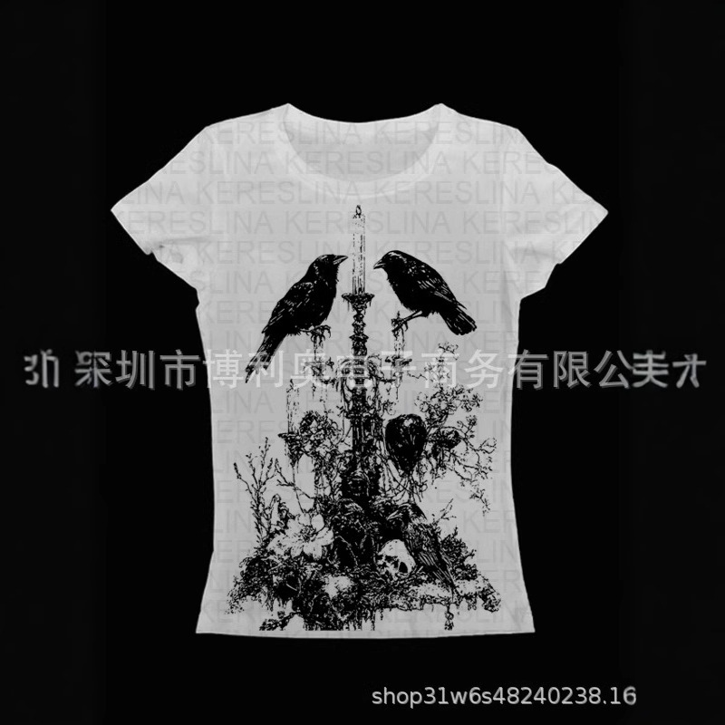 Y2k Style Cute Women's Hands-Free Vest 2000 s Punk Cool Print Short Cool Street Fashion Vest T-Shirt