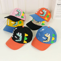 Children's Baseball Cap Spring and Autumn Season Cartoon Dinosaur Kids Duckbill Hat Boy Baby Sun Hat Little Boy Sunglasses Hat