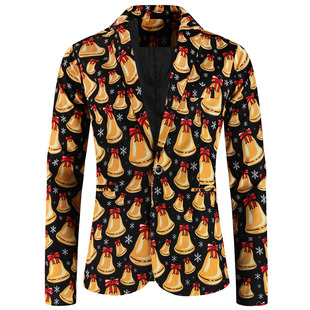 A large number of goods autumn and winter new Christmas 3D printed suit jacket men's casual suit M-4XL