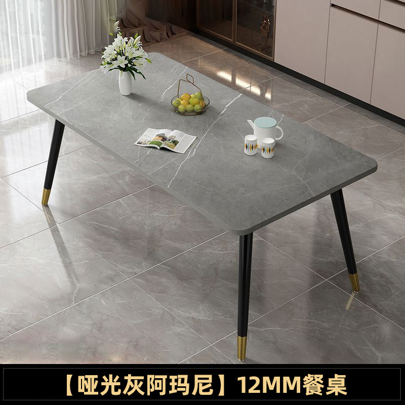 Los fabricantes de mesas de comedor de pizarra de roca modernas y simples suministran mesas de comedor rectangulares de apartamentos pequeños para el hogar, mesas de comedor de pizarra de roca al por mayor