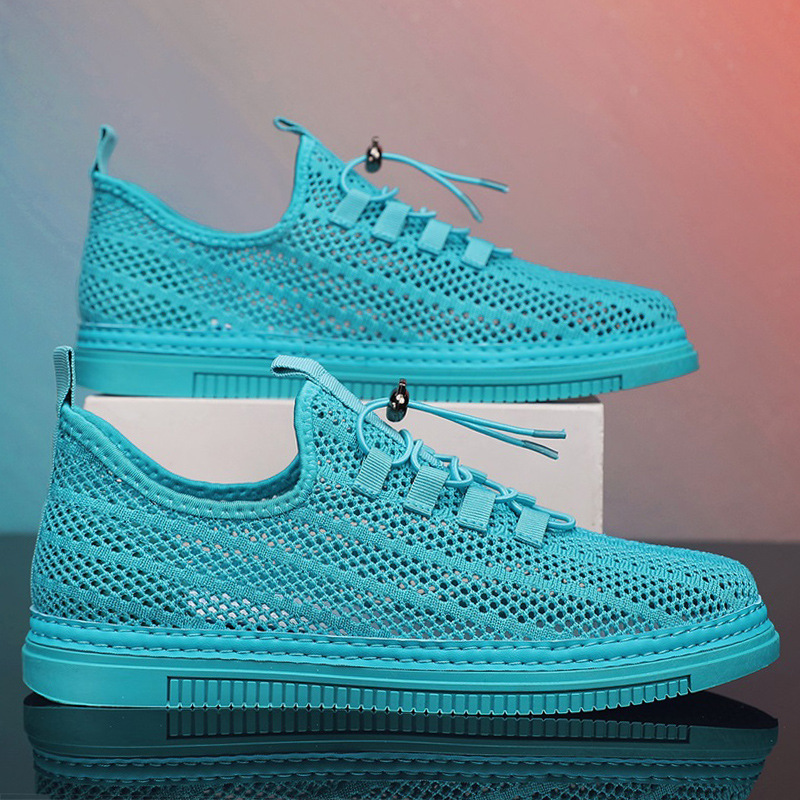 Summer Breathable Hollow Mesh Shoes Distinctive Lightweight Hole Shoes Outdoor Sports Fashion Men's Sneakers Summer Breathable Hollow Mesh Shoes Distinctive Lightweight Hole Shoes Outdoor Sports Fashion Men's Sneakers