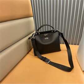 F迪真皮铂金包男女方形手提包时尚单肩斜挎包小怪兽男包图片实拍