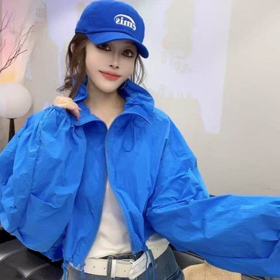Stylish Stand Collar Short Jacket, Short Style, 2026 Candy Color Sun Protection Shirt, New Summer Style, Lightweight and Youthful Top, Sun Protection Clothing