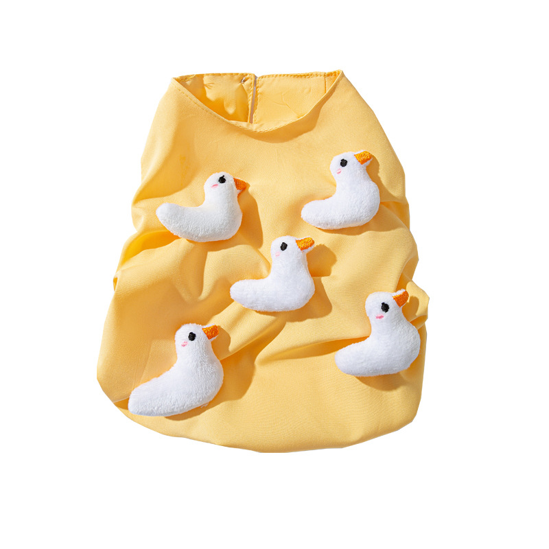 Primavera y verano perro gato de dibujos animados lindo perro hippie tridimensional pato pato vestido transpirable ropa para mascotas para perros pequeños y medianos image 5