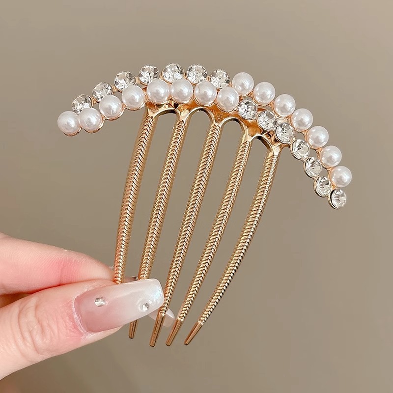 Peinado de aleación de diamante coreano peinado de cabello de cabeza detrás de cinco pinzas de cabello de cabello de cola de caballo de cabello de cabello