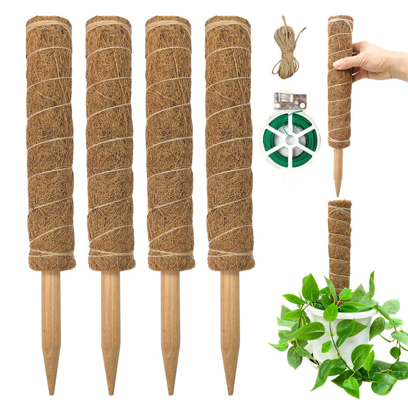 国境を越えた売れ筋植物つる牽引クライミングコラムココヤシスティッククライミングスティックは、苔の植物を自由に組み合わせることができます|undefined