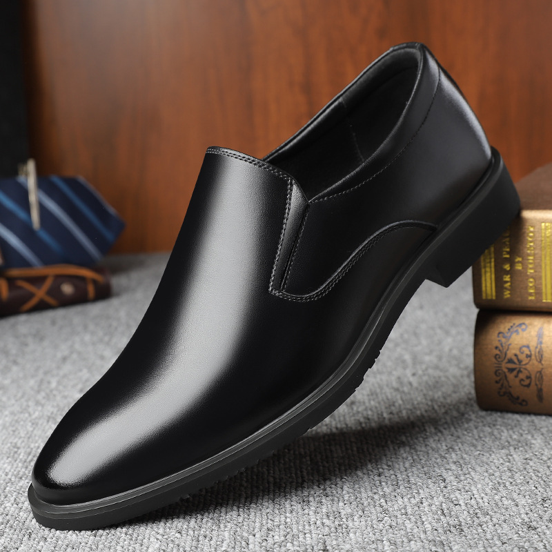 Men's Black Slip-On Loafers Breathable Casual Comfort Shoes Low-Top_vogvips.com