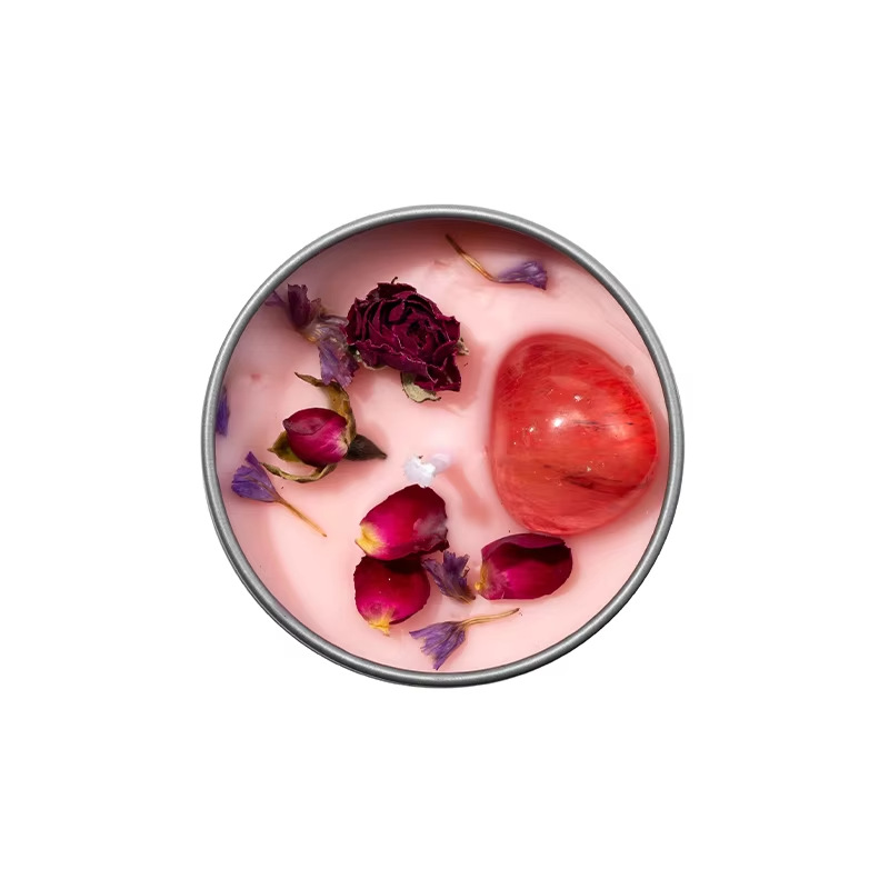 Flores secas transfronterizas de MaTeekou curan frasco de cristal de cera de cera de soja hecha a mano fragancia de cera de soja con regalo de mano perfumar duradero