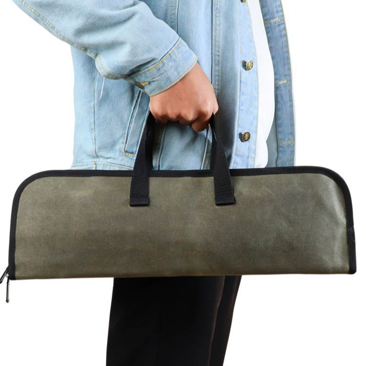 Портативный холст Шеф-повар нож сумка-сумка-молния для пикника на открытом воздухе Ручной нож сумка для хранения