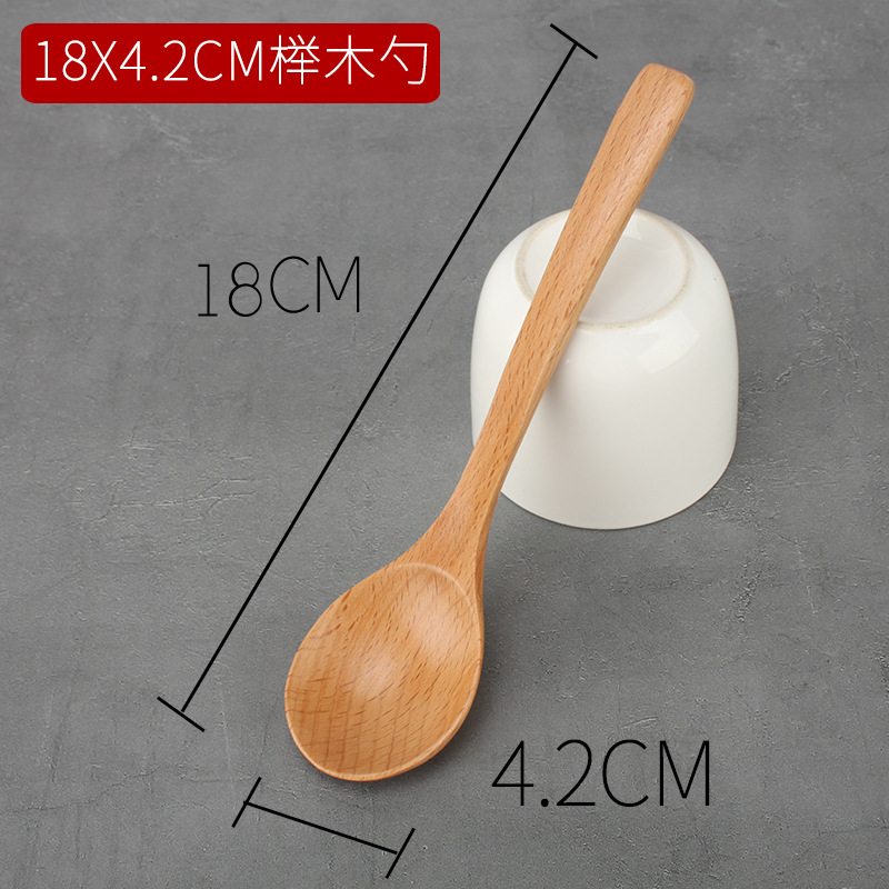 18x4.2cm 너도밤나무 원형 스푼(1개)