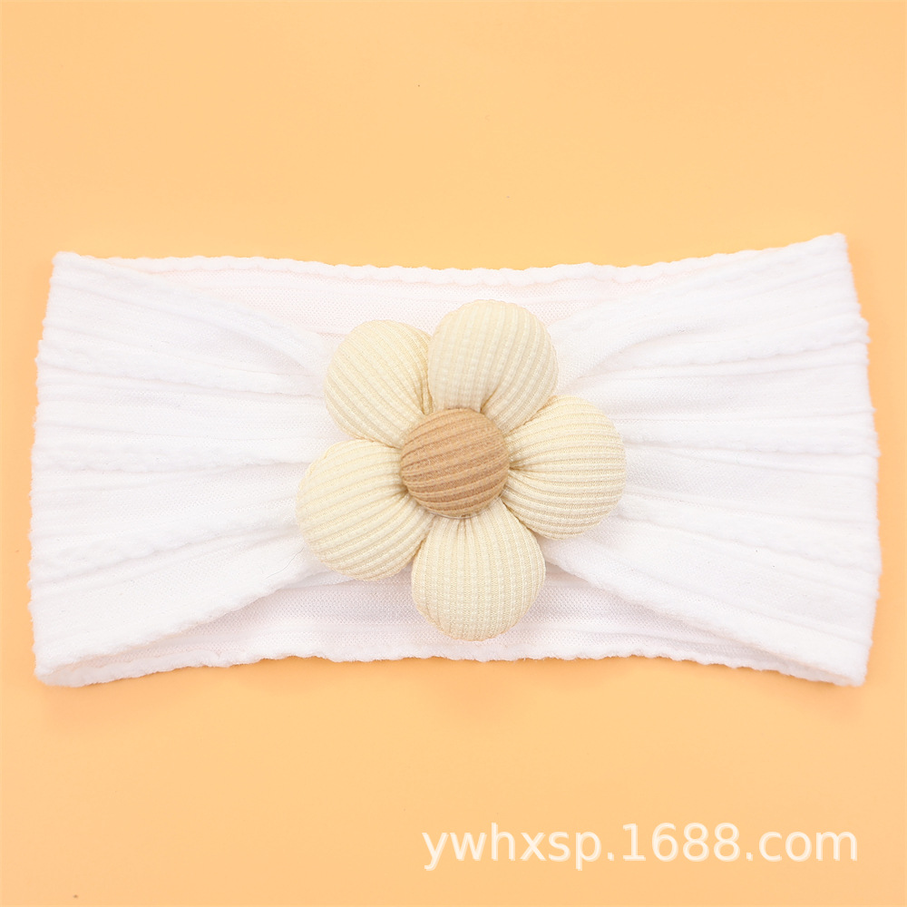Diadema elástica para bebés, flor de cinco pétalos, accesorio suave para recién nacidas