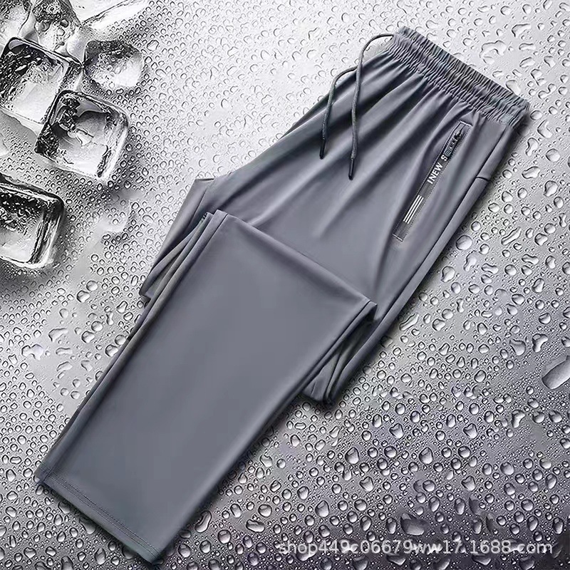 Pantalones Deportivos Largos de Seda de Hielo para Hombre, Nailon, Licra image 3