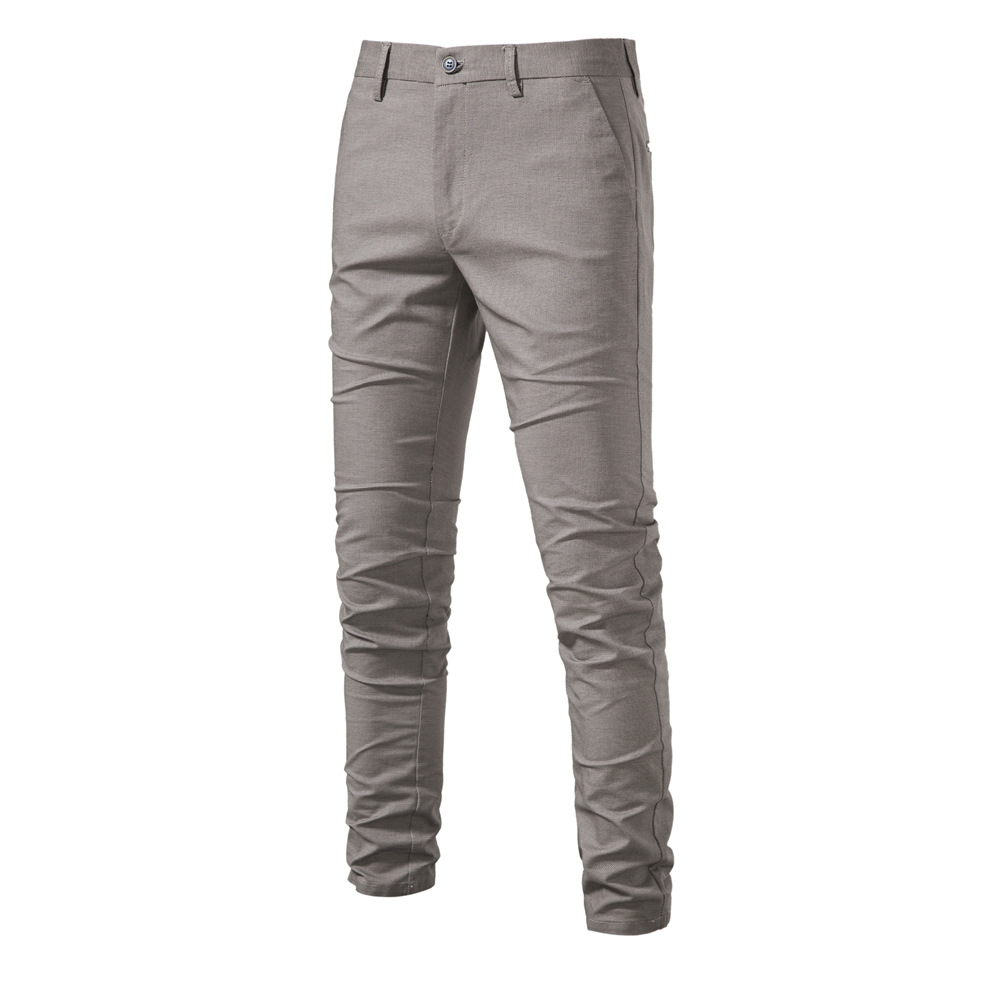 2023 Primavera e Autunno Pantaloni Casual da Uomo Nuovi Formato Europeo Traspirante Pantaloni da Uomo in Cotone Traspirante di fascia Alta Business Versatile_voghion.com