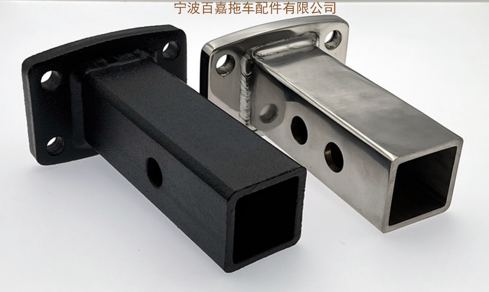 Trailer hook accessories Daquan square mouth female seat tiger head hook adapter Rod car off-road vehicle modification accessories black stainless steel