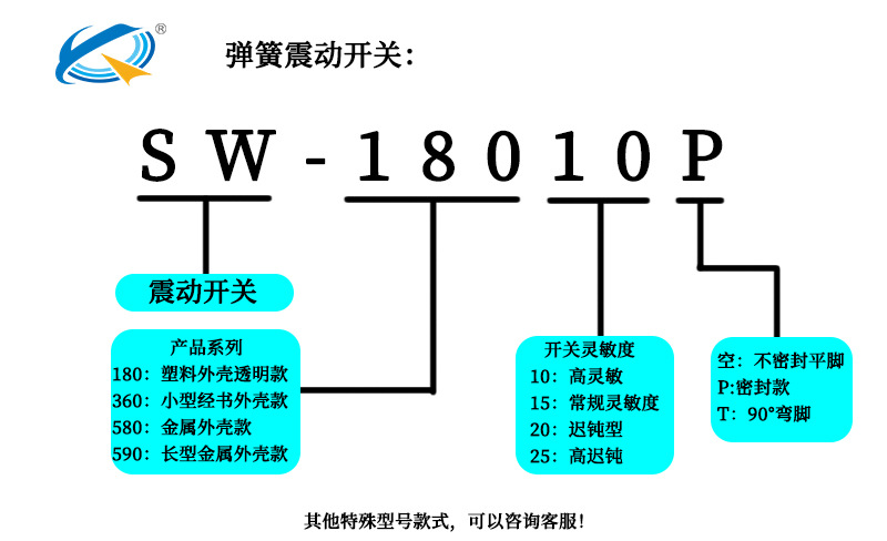 震动开关型号说明