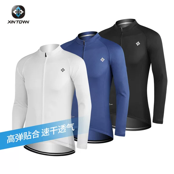 XINTOWN Cycling Clothing Men's Long-sleeved Cycling Clothing Spring and Summer Racing Clothing Foreign Trade Bicycle Clothing Solid Color Long Top