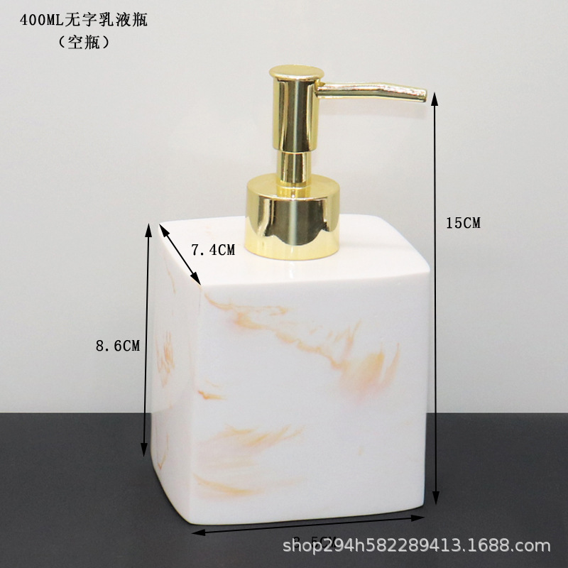 Hotel champú mano desinfectante botella resina creativa loción botella Champú gel de ducha sub-botella dispensador de jabón