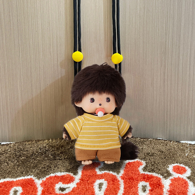 モンキーチェリー ぬいぐるみ かわいい 韓国風 クロスボディ 携帯電話バッククリップ 人形 携帯電話ケース ストラップ付き|undefined
