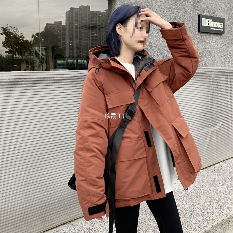 Down Jacket Women's 2025 New Loose White Duck down Jacket Mid-Length Winter Thickeneded Couple Work Jacket