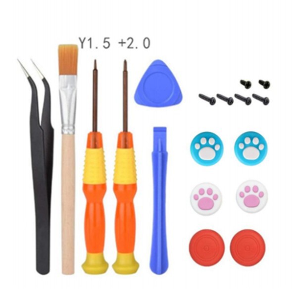 Nintendo interruptor multi-pieza destornillador mango herramienta de reparación 3D Rocker alegría-con accesorios de reparación de acogida