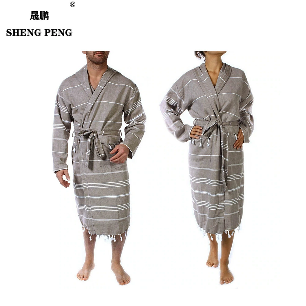 ShengPeng Халат с капюшоном из плотного хлопка, домашняя одежда для отелей, турецкий толстый халат
