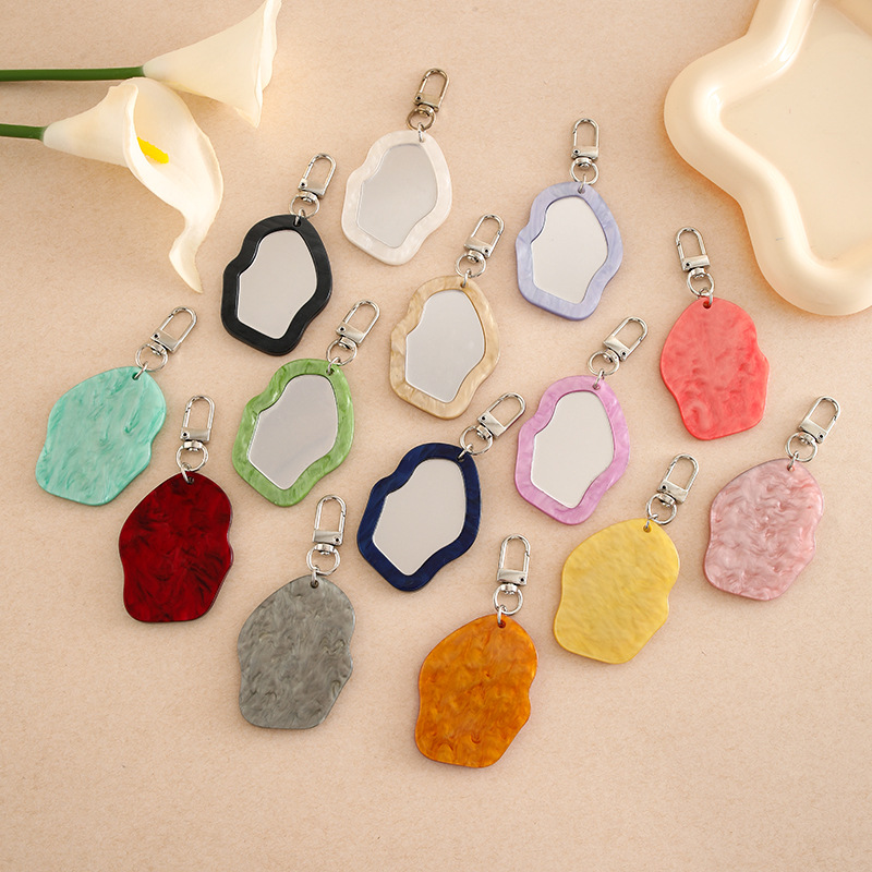 创意新款镜子挂件女生补妆镜书包挂饰品可爱包包钥匙扣挂饰品批发