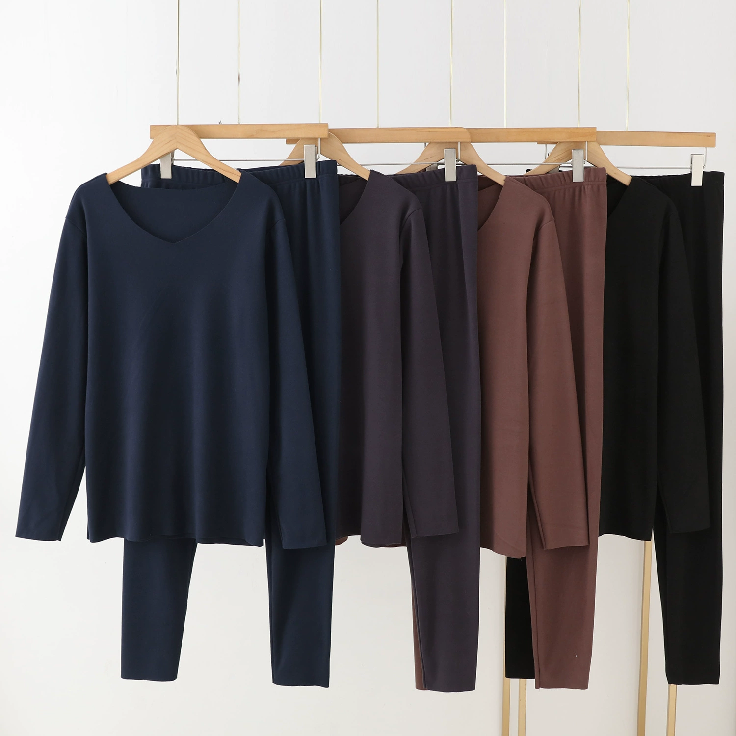 Корейская мужская двусторонняя бархатная теплая нижняя рубашка, брючный костюм, осенние брюки с V-образным вырезом, осенние брюки 2023, осенне-зимняя Новинка