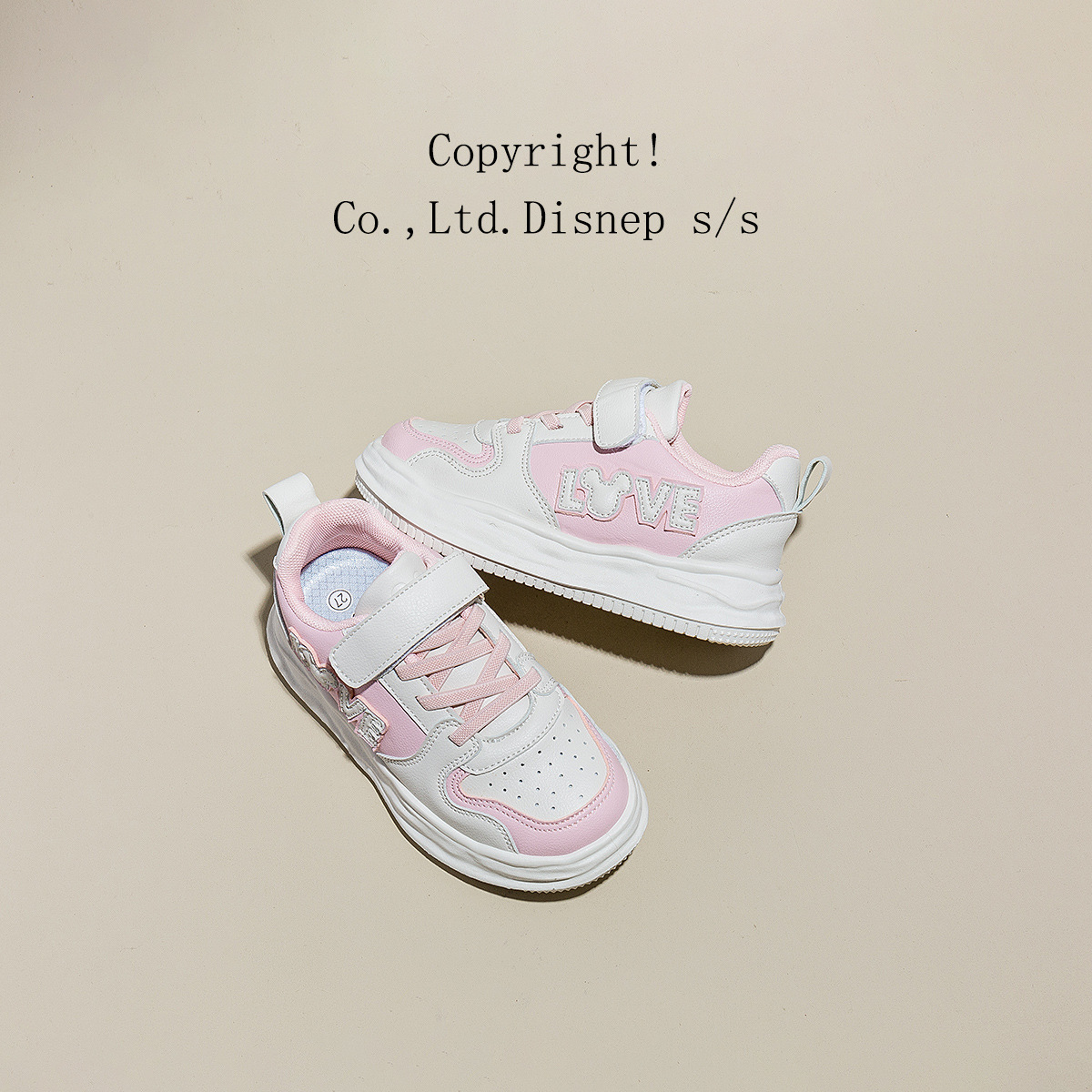 Disney Boys' low-top sneakers 2023 Autumn New Letter pattern campus student leather non-slip casual shoes