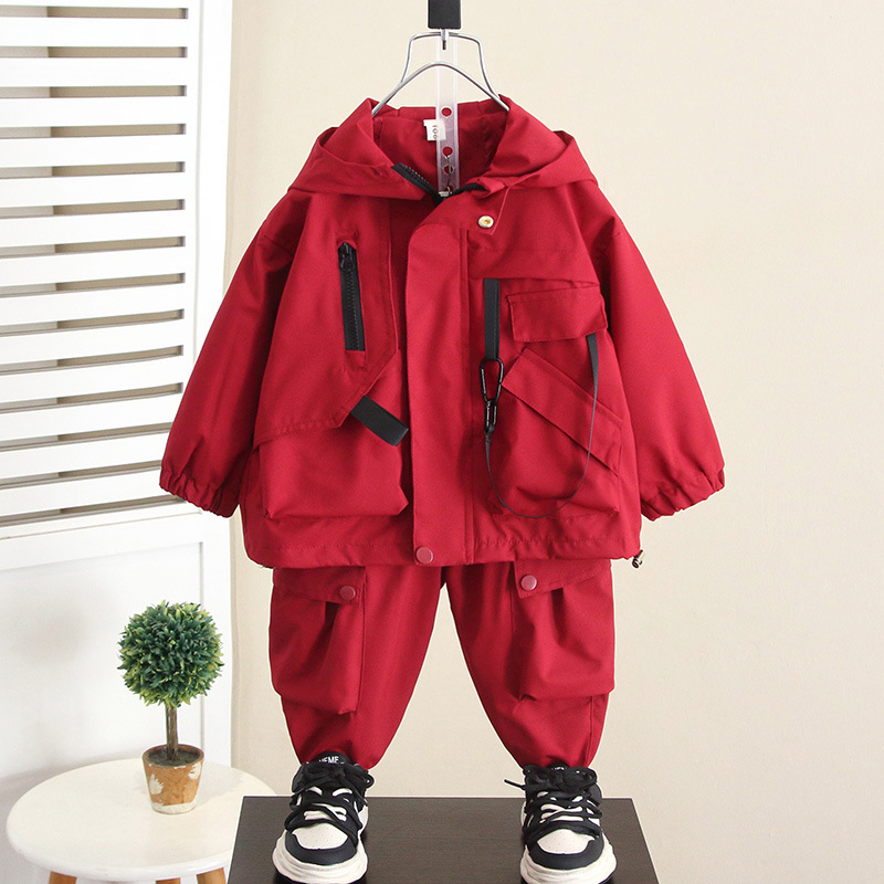 6295 Traje de herramientas de primavera y otoño para niños Chaqueta de chaqueta de otoño para niños 2025 nueva moda de ropa deportiva para bebés