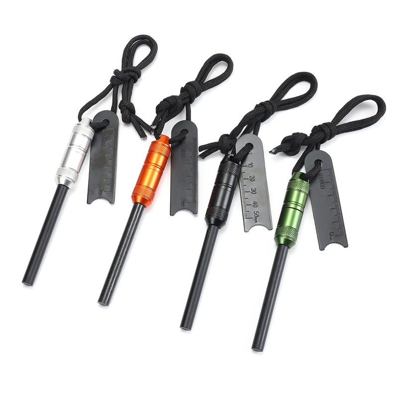 Aluminum Alloy magnesium stick waterproof fire stick outdoor survival tool wilderness multi-function Fire Stone equipment with waterproof box