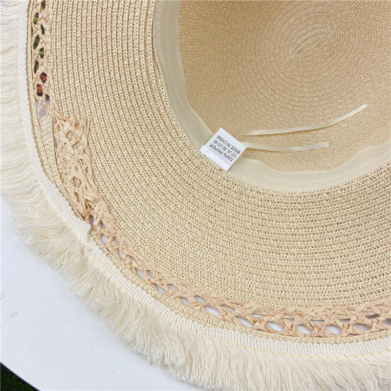 Sombrero De Paja Para El Sol De Ala Grande Para Mujer Sombrero De Sol De Ala Grande Para Viajes Junto Al Mar display picture 5