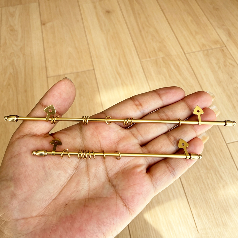 Dollhouse Mini Handmade Model Window Accessories Copper Gold Curtain Rod Model Miniature New