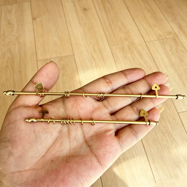 Dollhouse Mini Handmade Model Window Accessories Copper Gold Curtain Rod Model Miniature New