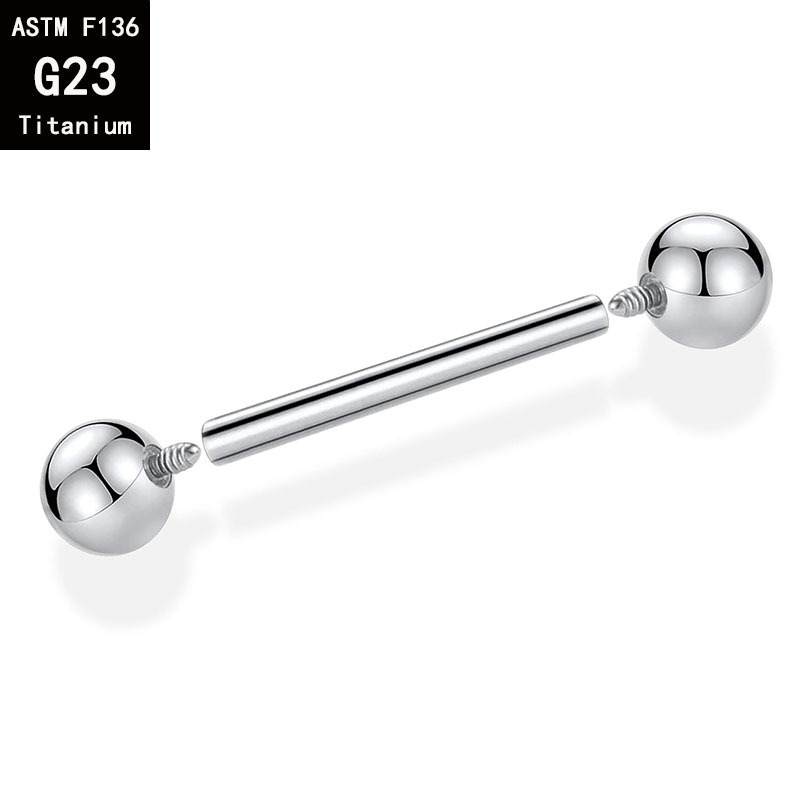 G23 Titanium Internal Thread Straight Rod Tongue Nail Earrings F136 Titanium Alloy Ear Bridge Basic Rod Body Piercing Jewelry Accessories detail image 9