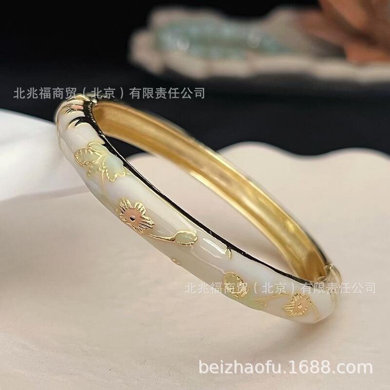 北京エナメルオイルドリップブレスレット、上質な花柄の女性用ブレスレット、紫禁城の旅行のお土産、人気のスポット|undefined