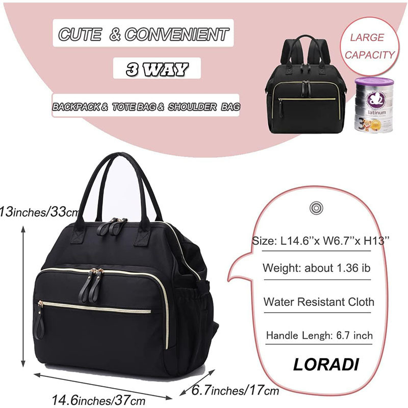 Nueva bolsa de pañales para bebés mochila impermeable con bolsillo antirrobo bolsa de mamá bolsa de transporte plegable para niños