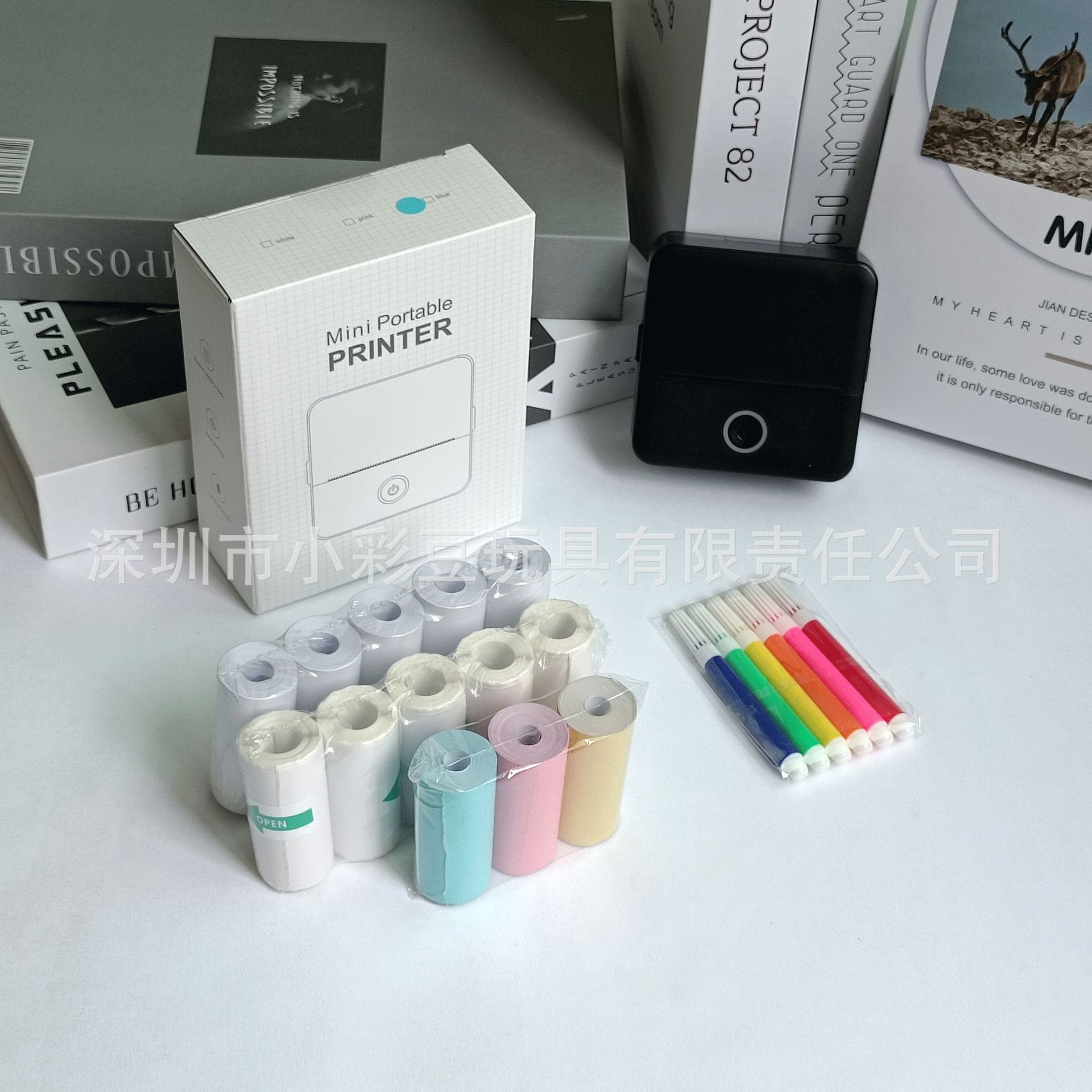 X6 검정 + 감열지 5개 + 접착지 5개 + 색지 3개 + 색펜