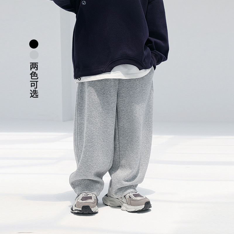 儿童直筒卫裤春秋款男童宽松运动裤潮酷大童小脚中小学生针织长裤