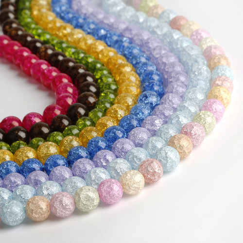 Crystal glass colorful explosion beads round beads loose beads beading diy accessories material bracelet necklace bracelet accessories