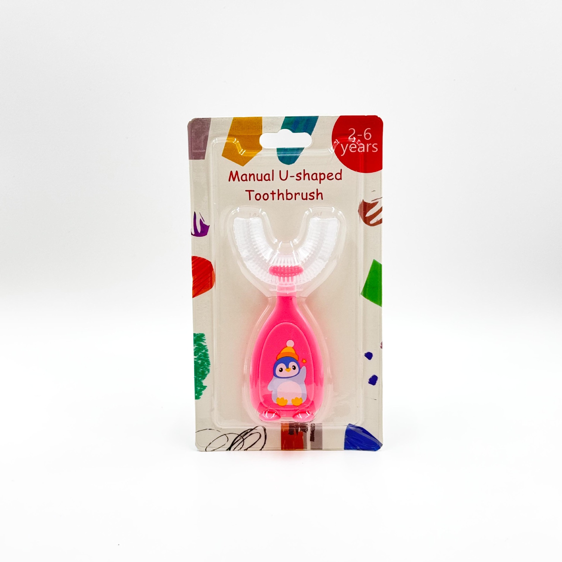 Inglés tarjeta de nuevo manual infantil cepillo de dientes en forma de U cepillo de dientes de silicona bebé boca en boca cepillo de limpieza oral al por mayor