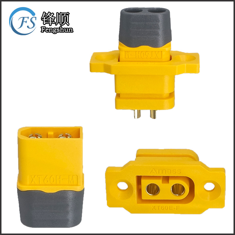 Original Amass New XT60E-F Fixed Gold Banana Plug Electric Bike Lithium Battery Connector