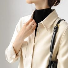 别致磨毛长袖衬衫女加厚叠穿秋冬百搭衬衣显瘦气质感上衣