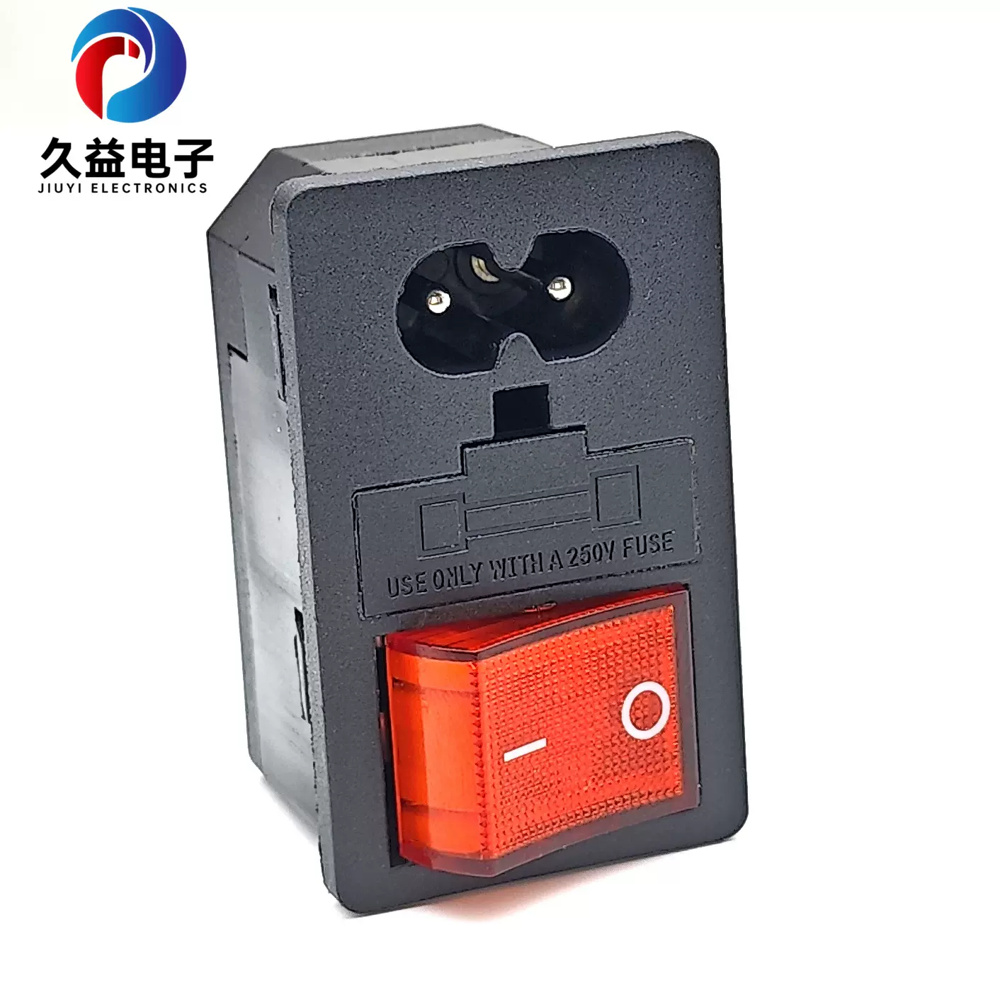 AC电源插座/AC304  8字座三合一连体带保险丝插座 卡式插座