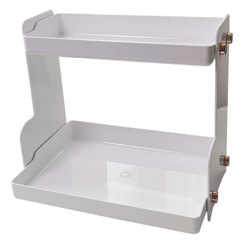 Estante de almacenamiento de escritorio de PET escritorio del estudiante dormitorio organización tocador caja de almacenamiento de cosméticos estante de almacenamiento de doble capa