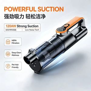 Car-mounted cordless household vacuum cleaner with high suction power of 17000pa, high-power convenient handheld vacuum cleaner