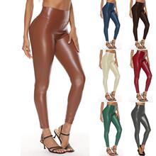 C 60418 Elastic High Waist Leather Pants ��������Ƥ�� ��