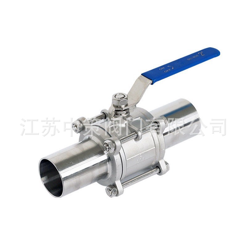 Q61F卫生级三片式球阀 不锈钢SS304/316材质焊接加长3PC对焊球阀