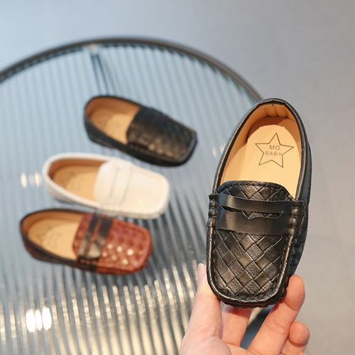  Spring New Square Mouth Children's Leather Shoes Korean Style Girls' Peas Shoes British Style Princess Shoes Baby Single Shoes Trendy