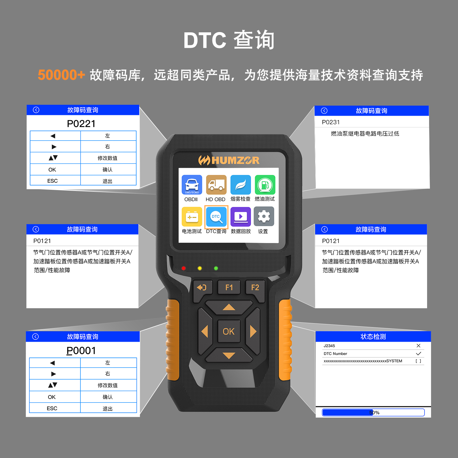 obd汽车检测仪柴油车汽油车发动机故障解码仪柴汽一体故障诊断仪